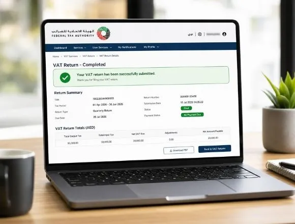 VAT filing service features — FTA quarterly return filing and VAT registration by Modest Consulting Services UAE